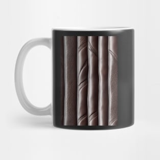 Dark Brown Padded Leather Stripes, natural and ecological leather print #75 Mug